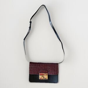 Tuckernuck Croc Embossed Leather Small Box Bag NWT Purse 5x7.5